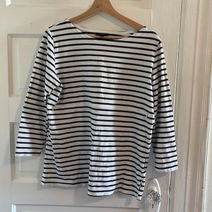 Nursing Queen Black and White Striped Top - Size M